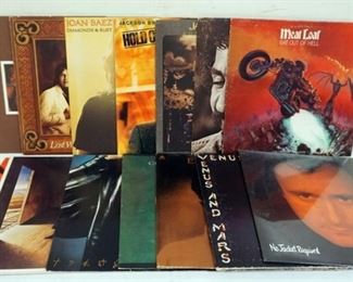 1041 LARGE LOT OF VINYL ALBUMS INCLUDES BREAD, MEATLOAF, JOAN BAEZ, JACKSON BROWNE, JIM CROCE, PHIL COLLINS NO JACKET REQUIRED SEALED, WINGS, ERIC CARMEN, CHRISTOPHER CROSS, GEORGE MICHAEL & DON MCLEAN