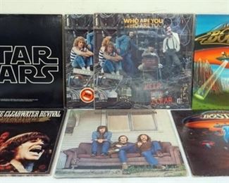 1042 LOT OF 7 VINYL ALBUMS INCLUDES STAR WARS SOUNDTRACK, THE WHO WHO ARE YOU PICTURE DISC 7 COLOR VINYL, BOSTON DON’T LOOK BACK & SELF TITLED, CROSBY STILLS & NASH & CREEDANCE CLEAR WATER REVIVIAL GREATES HITS