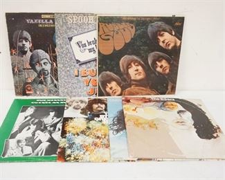 1044 LOT OF 7 VINYL ALBUMS INCLUDWS THE BEATLES, RUBBER SOUL, VANILLA FUDGE, RENAISSANCE, SPOOKY TOOTH, YOU BROKE MY HEART SO I BUSTED YOUR JAW, THE DOORS, 13 & WEIRD SCENES, INSIDE THE GOLD, THE YARDBIRDS, SHAPES OF THINGS & THE BYRDS HITS