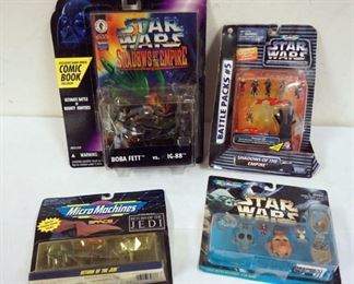 1066 STAR WARS KENNER FIGURES 1996 AND MICROMACHINES LOT, UNOPENED