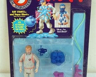 1106 THE REAL GHOST BUSTERS WINSTON ZEDDMORE AND CYCLIN SLIVER AND SPITTING GHOST, KENNER 1986 SEALED