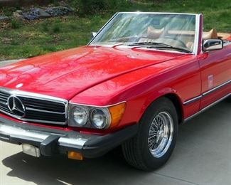 1977 Mercedes Benz 450SL Convertible, VIN# 10704412041282, Hours Showing On Odometer 100710, Includes Hard Top, Door Panels, And More