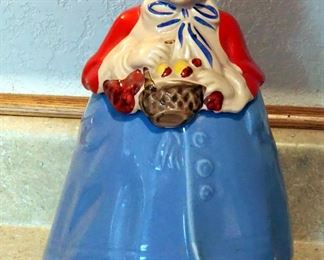 Vintage Pottery Guild Of America Little Red Riding Hood Cookie Jar, 13" Tall