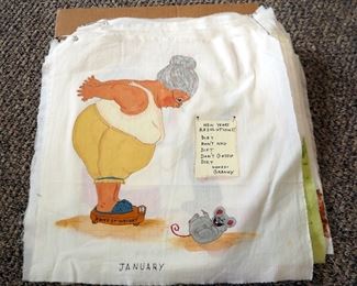 Tiered Wall Shelf With Drawer, 16" x 7" , Including Hand Painted Egg, Mini Apple And Tea Kettle,