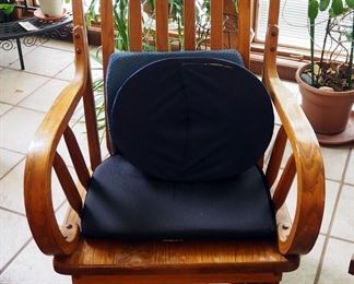 Solid Wood Rocking Glider With Bent Arms, 41.5" x 24" x 26"