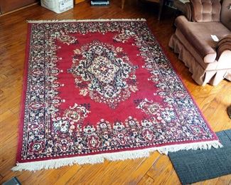 Machine Woven Area Rug With Fringe, 67" x 93"