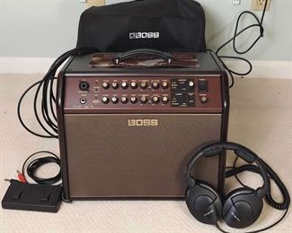 002 Boss Acoustic Singer Pro 120W Amplifier and Sennheiser Headphones