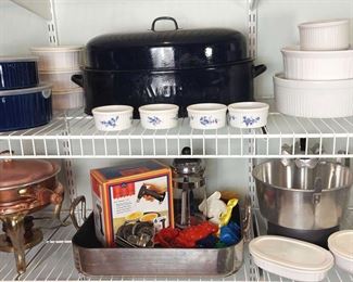 Blue And White Bakeware Featuring Enamel Savory Roasting Pan