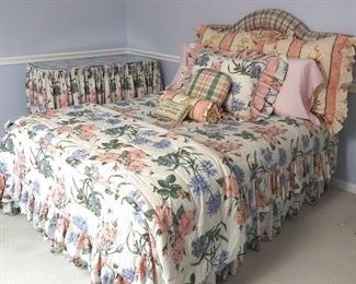Full Size Bed Stearns Foster Mattress Set With Table, Valance and Linens