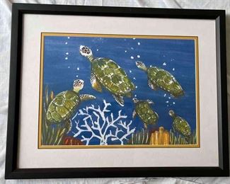 Original Watercolor Of Turtles