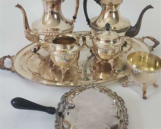 Silver Plate Over Copper Tea Set