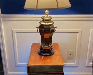 Unique Side Table Plus Brass Lamp