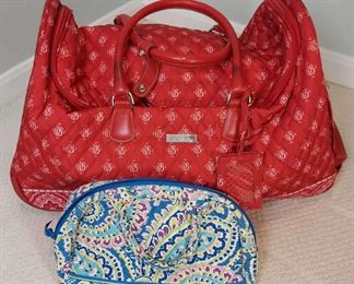 Vera Bradley Wheeled Travel Bag And Clutch Purse