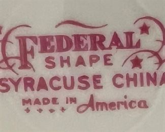 Federal Shape Syracuse China