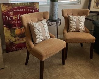 Tufted Back Chairs pair