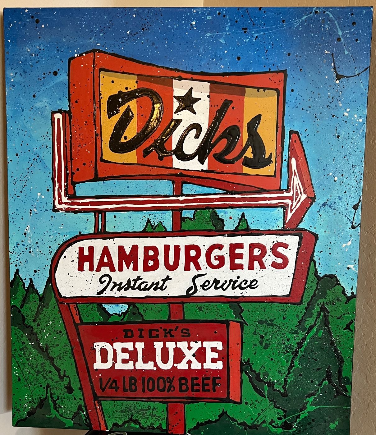 Dick's Hamburgers Original Canvas Art
