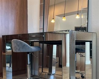 Mirrored Desk/Vanity and Mirror