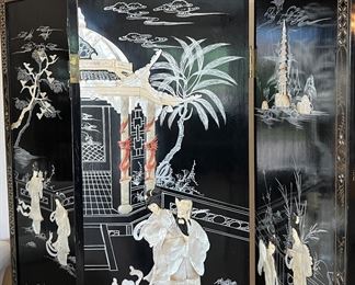 Asian Room Divider Raised Panels w MOP