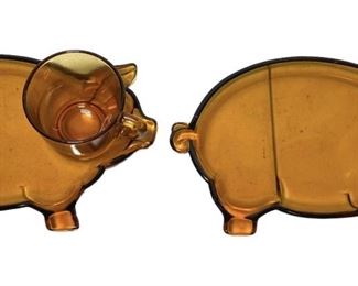 Vintage Tiara Pig Plate Sets