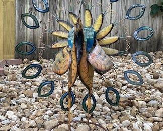 Peacock Windcatcher Garden Art