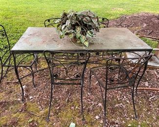 Metal table and chairs