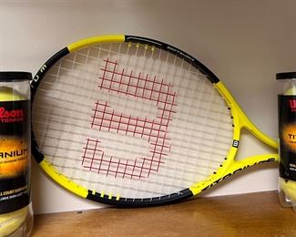 Wilson tennis racket and balls (several others available)