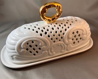 Porcelain Treasures butter dish