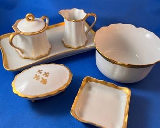 Lenore gold trimmed porcelain items