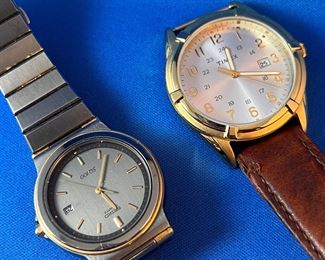 Men's Seiko and Timex watches