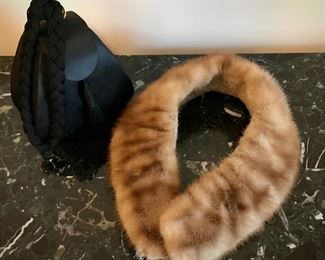 Handbag and Fur Collar 
