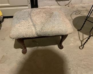 . . . vintage foot stool with Queen Ann legs