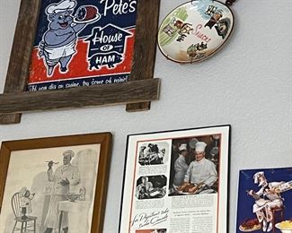 antique cooking/chef/restaurant artwork