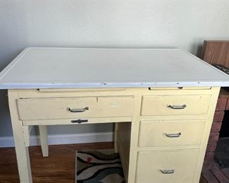 enamel top wood desk