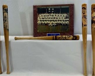Photo &  Bats Of Yankees Legends