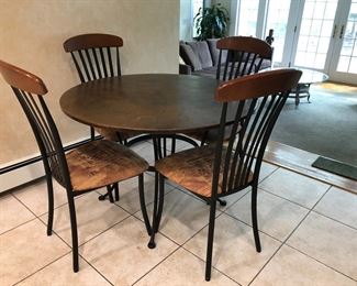 Copper Top Dining Table w/ 4 Chairs