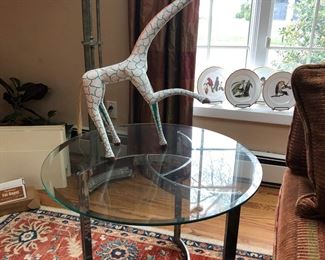 Chrome & Glass Top Side Table