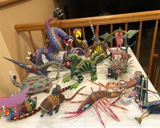 Oaxacan Hand Painted Wood Carvings - Signed By Various Artists