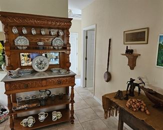 Beautiful antique hand carved breakfront