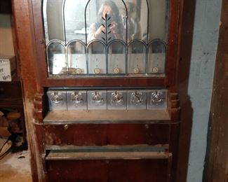 Antique 1920 Theater Art Deco Vending Candy Machine - Americas Best Candy 1920's