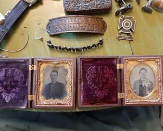 Gutta Percha Frames, Pullman Conductor Cap Label, Brakeman Cap Label