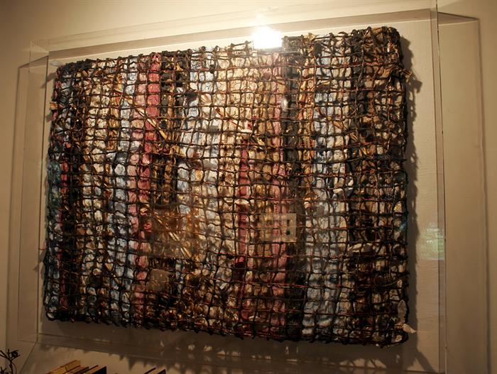 Diana Gregory Scott, ‘Terry at Twenty’, 1986 fiber art (silk, wire, cotton, metallic thread, acrylic (48”H 40”W 3.5”D)