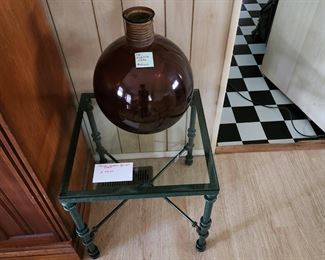 GREEN TABLE AND LARGE VASE