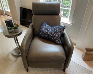 WEST ELM LEATHER RECLINER, WE HAVE A PAIR, BRAND NEW