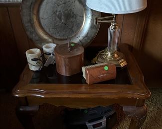 Glass Top End Table, Home Decor, Glass Swing Lamp