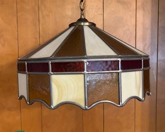 Vintage Stain Glass Hanging Lamp