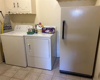 Roper Washing Machine                                                                  GE Dryer                                                                                                      Kenmore Deep Freezer