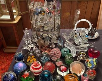 Vintage Paper weight Collection                                                         Vintage Glass & Crystal Animal Collection