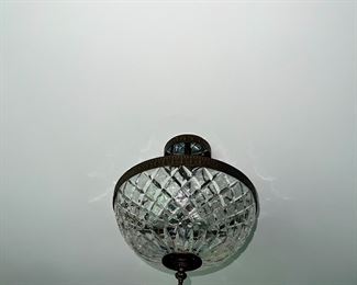 Ceiling mount cut crystal light