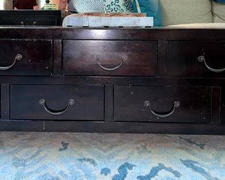 Pottery Barn coffee table w/drawers on 2 sides