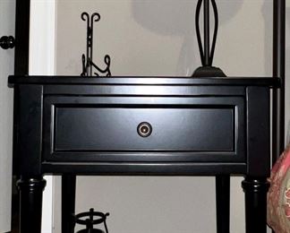Crate & Barrel end table/night stand; lamp